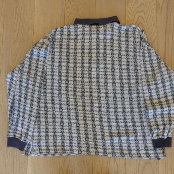 Nino Cerruti Sport Grey/Green/Blue Medium Long Sleeve Polo - Picture 3 of 3